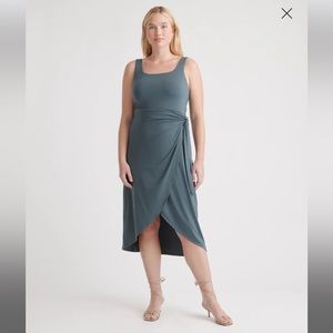 Quince Tencel Jersey Side Tie Dress NWT - XS - Dark Olive Green